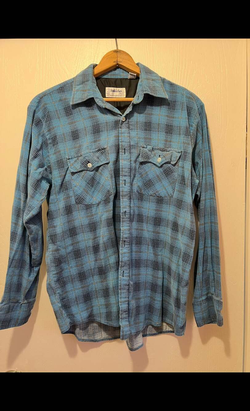 Vintage Wilderness Blue Plaid Flannel Shirt